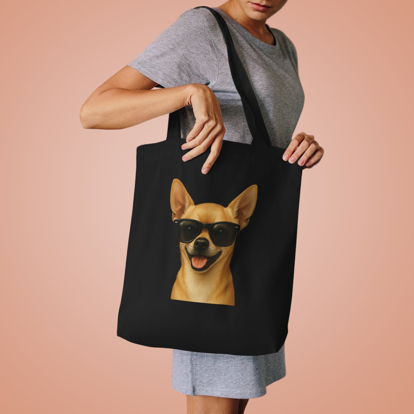 Chihuahua Wearing Sunglasses Cotton Tote Bag