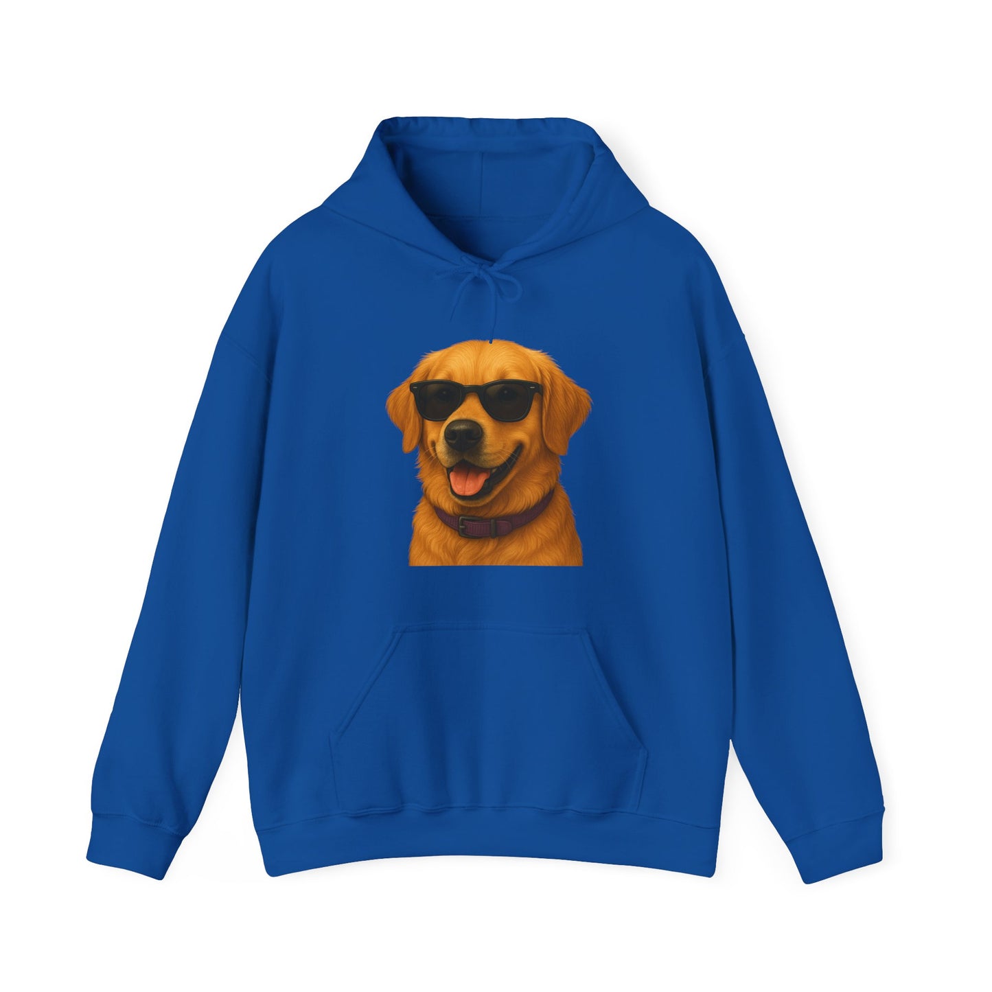 Golden Retriever Wearing Sunglasses - Adult Hoodie