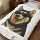 Siberian Husky Wearing Sunglasses - Sherpa Blanket