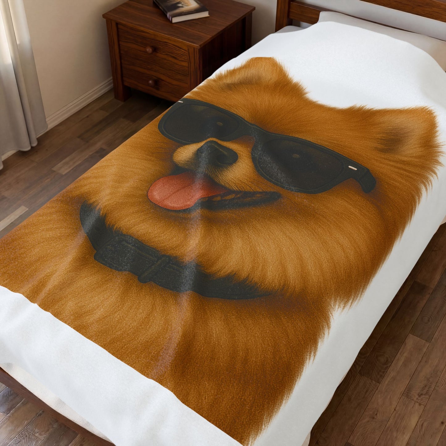 Pomeranian Wearing Sunglasses - Sherpa Blanket