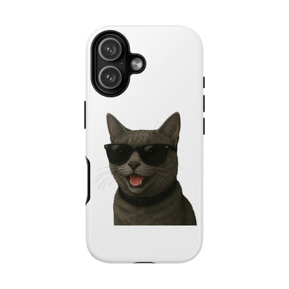 Gray Cat Wearing Sunglasses - Tough Phone Case