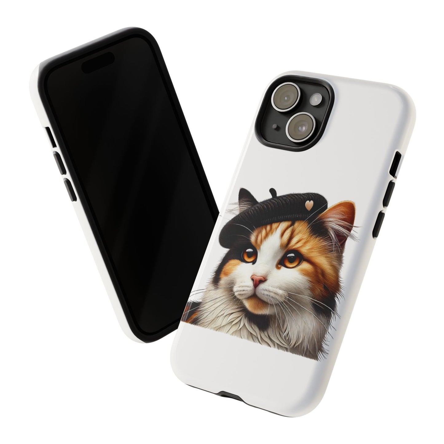 Calico Cat Wearing a Beret - Tough Phone Case
