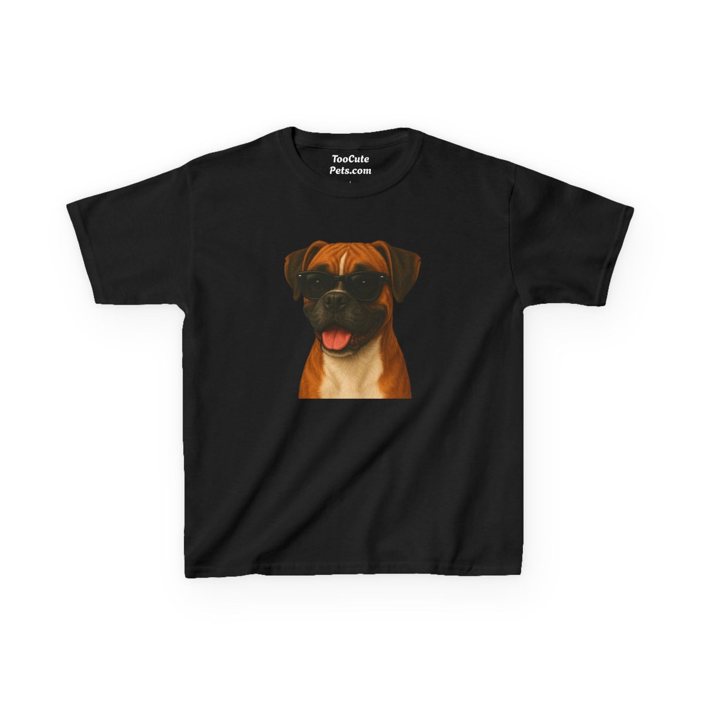 Kids Tee with Boxer Dog Wearing Sunglasses