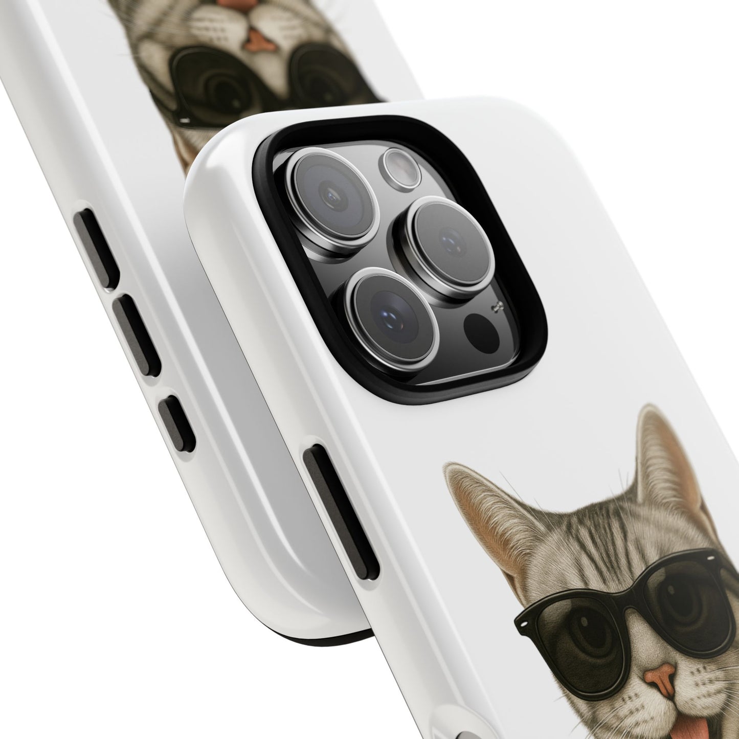 American Shorthair Silver Tabby Wearing Sunglasses - Tough Phone Case
