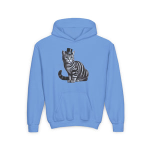 Tabby Wearing Top Hat - Youth Hoodie - Too Cute Pets