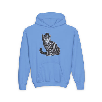 Tabby Wearing Top Hat - Youth Hoodie - Too Cute Pets