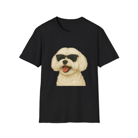 Maltese Wearing Sunglasses - Adult T-Shirt