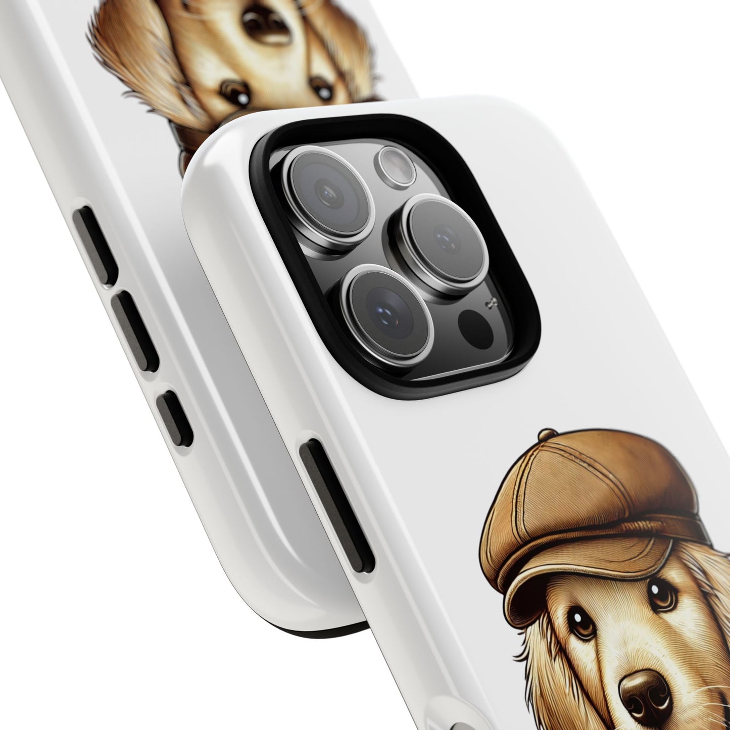 Golden Retriever Wearing a Newsboy Cap - Tough Phone Case