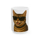 Tabby Cat Wearing Sunglasses Ceramic Mug