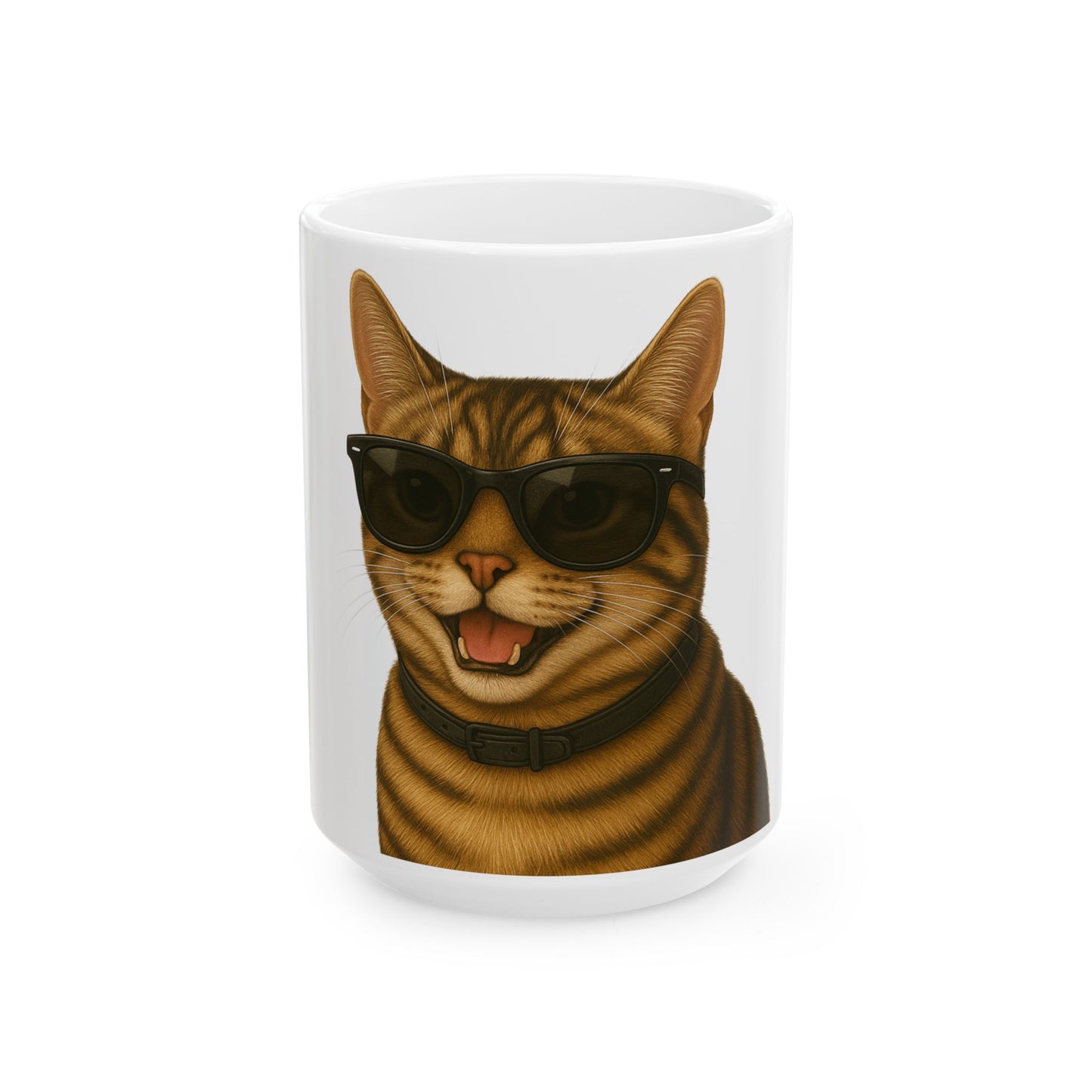 Tabby Cat Wearing Sunglasses Ceramic Mug