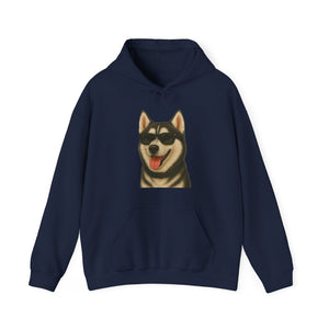 Siberian Husky Wearing Sunglasses - Adult Hoodie