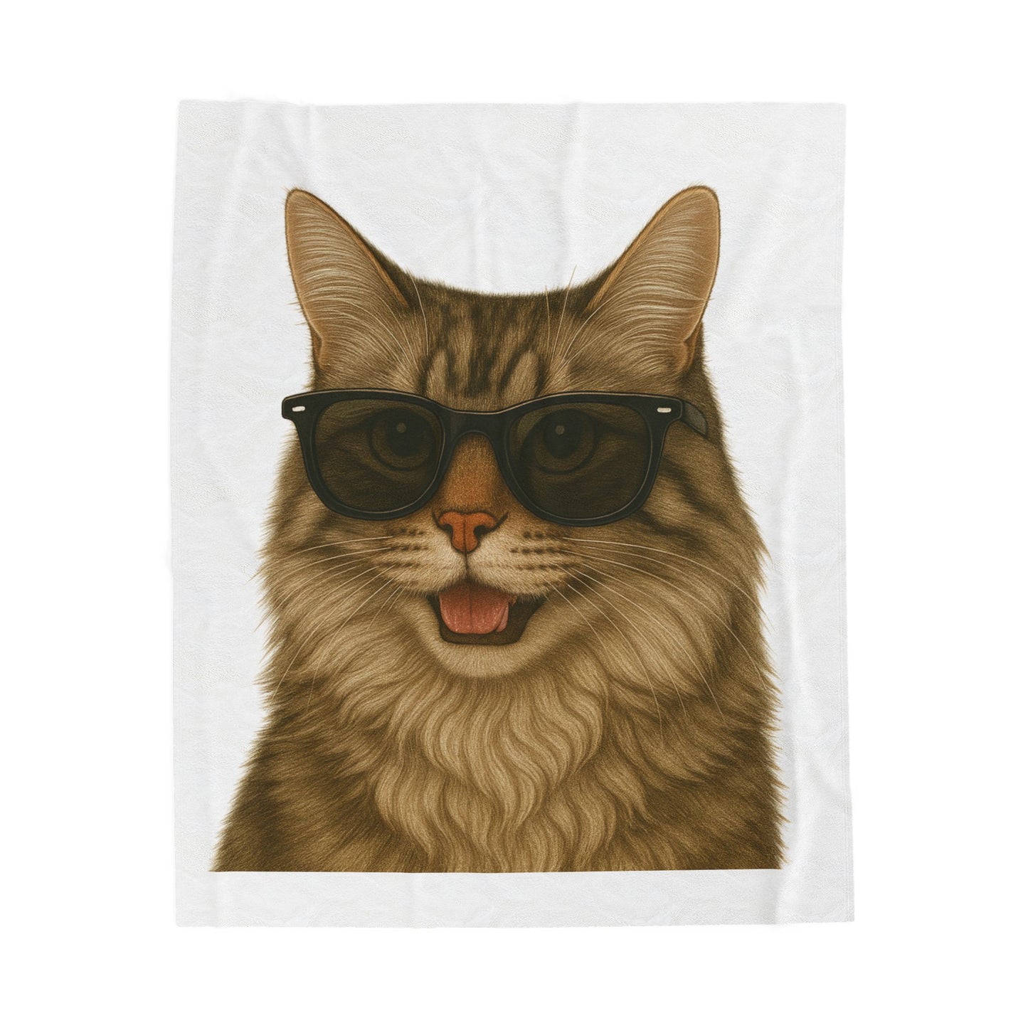 Siberian Cat Wearing Sunglasses - Sherpa Blanket