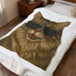 Siberian Cat Wearing Sunglasses - Sherpa Blanket
