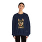 Siberian Husky Wearing Sunglasses - Adult Crewneck Sweatshirt