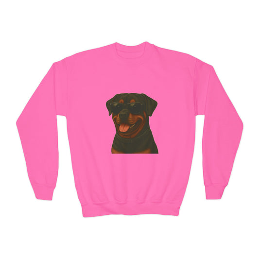 Rottweiler Wearing Sunglasses - Youth Sweatshirt