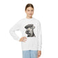 Aerdale Terrier Wearing Tweed Flat Cap (Black & White) Youth Crewneck Sweatshirt - Too Cute Pets