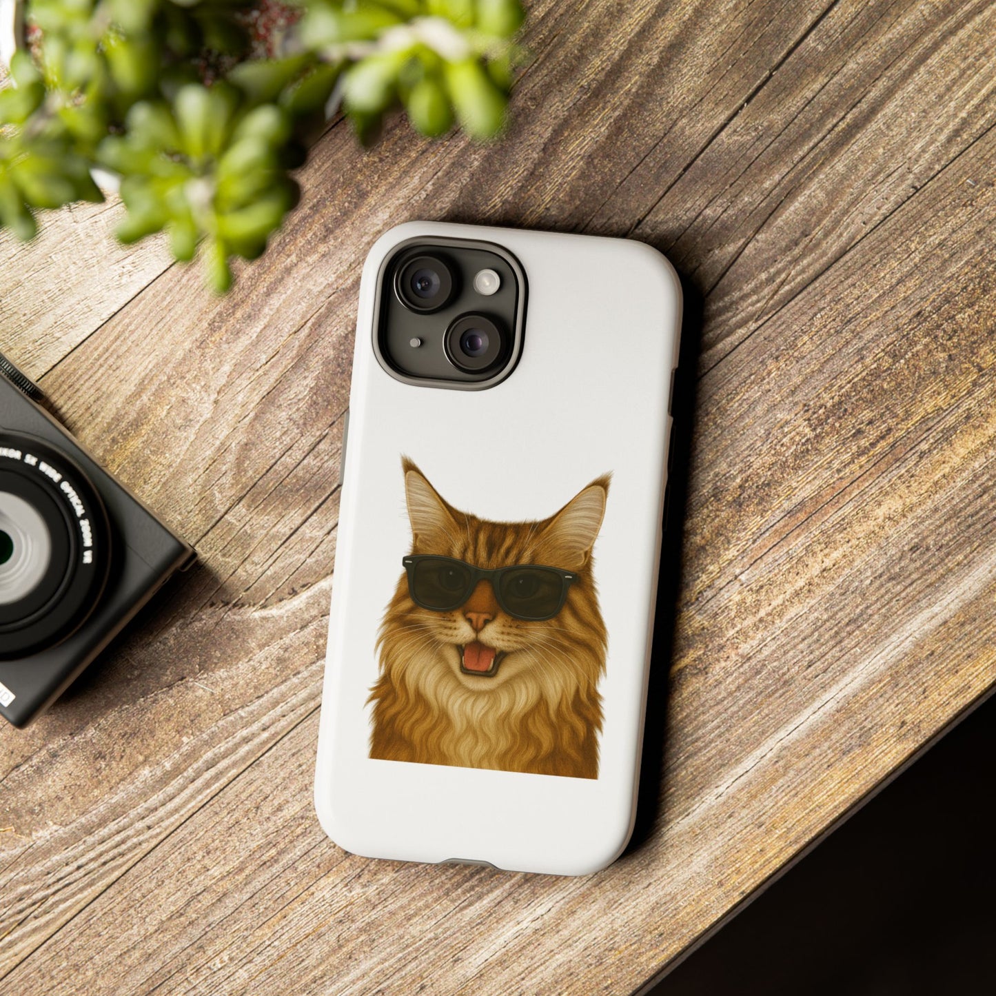 Maine Coon Wearing Sunglasses - Tough Phone Case