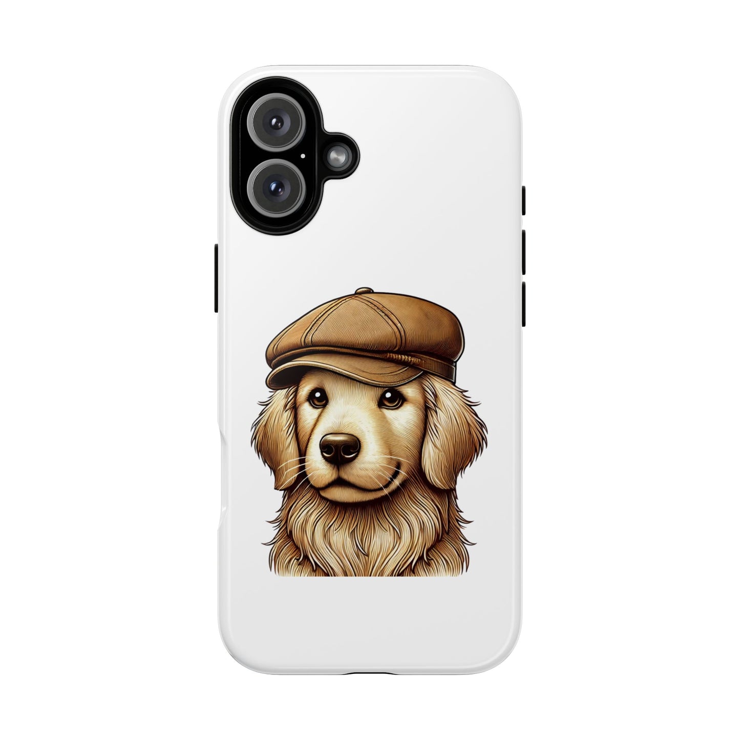 Golden Retriever Wearing a Newsboy Cap - Tough Phone Case