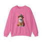 Cool Tabby Kitten Wearing Fedora Hat - Adult Crewneck Sweatshirt - Too Cute Pets