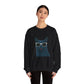 Russian Blue Cat Wearing Sunglasses - Adult Crewneck Sweatshirt