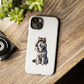 Husky Wearing a Fur Hunter Hat - Tough Phone Case