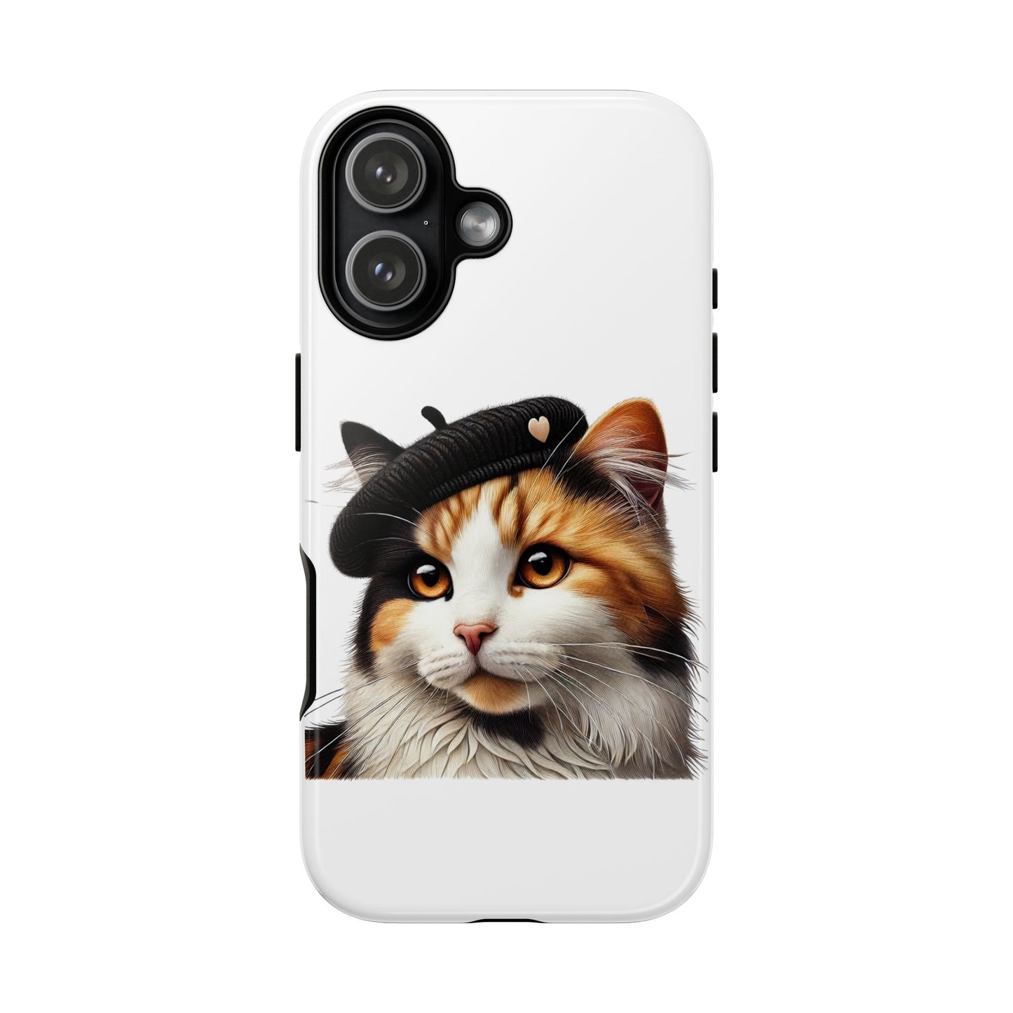 Calico Cat Wearing a Beret - Tough Phone Case