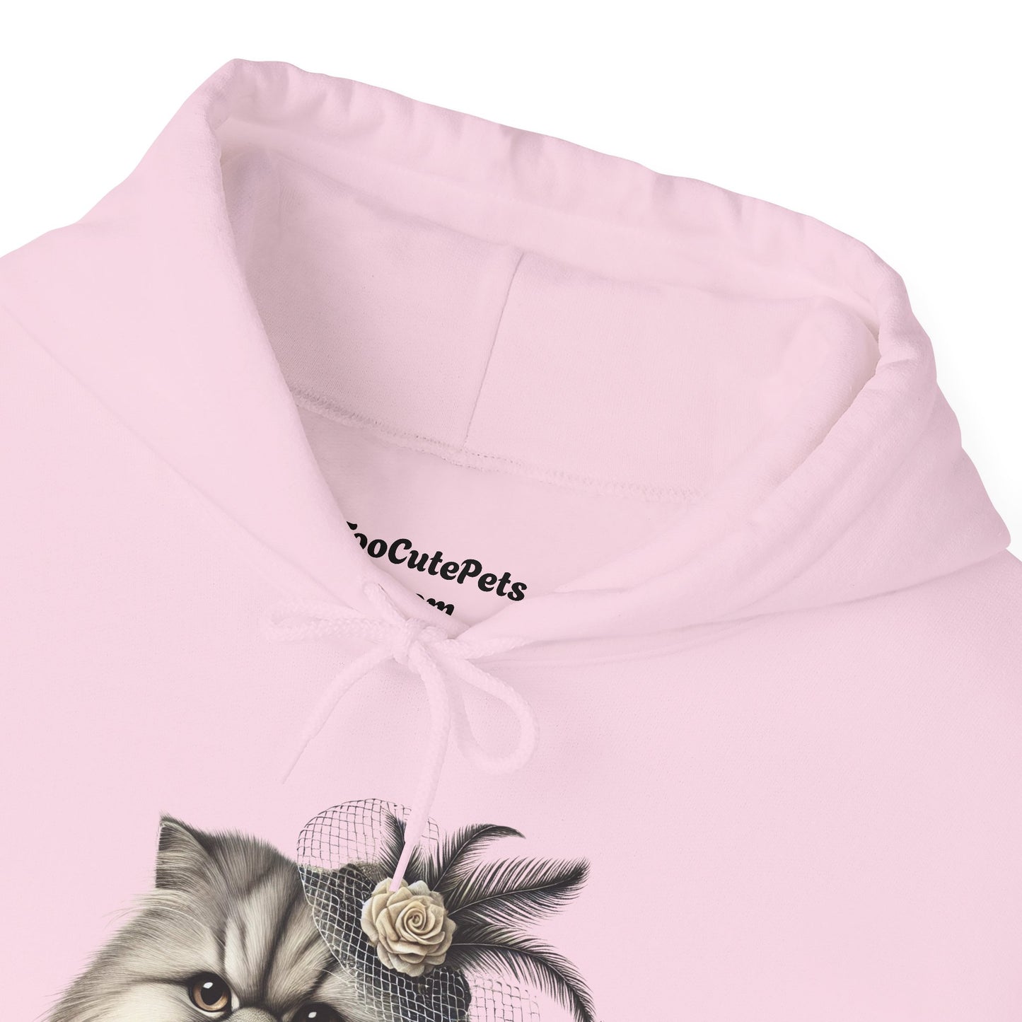 Persian Cat Wearing A Flower Fascinator - Adult Hoodie - Too Cute Pets