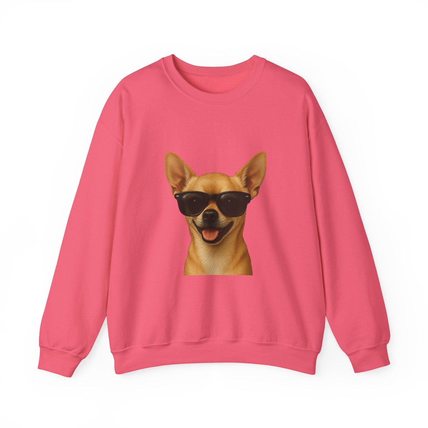 Chihuahua Wearing Sunglasses - Adult Crewneck Sweatshirt