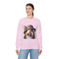 Collie Wearing Cloche Hat - Adult Crewneck Sweatshirt - Too Cute Pets