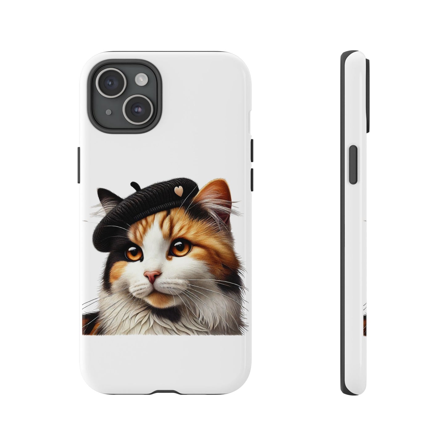 Calico Cat Wearing a Beret - Tough Phone Case