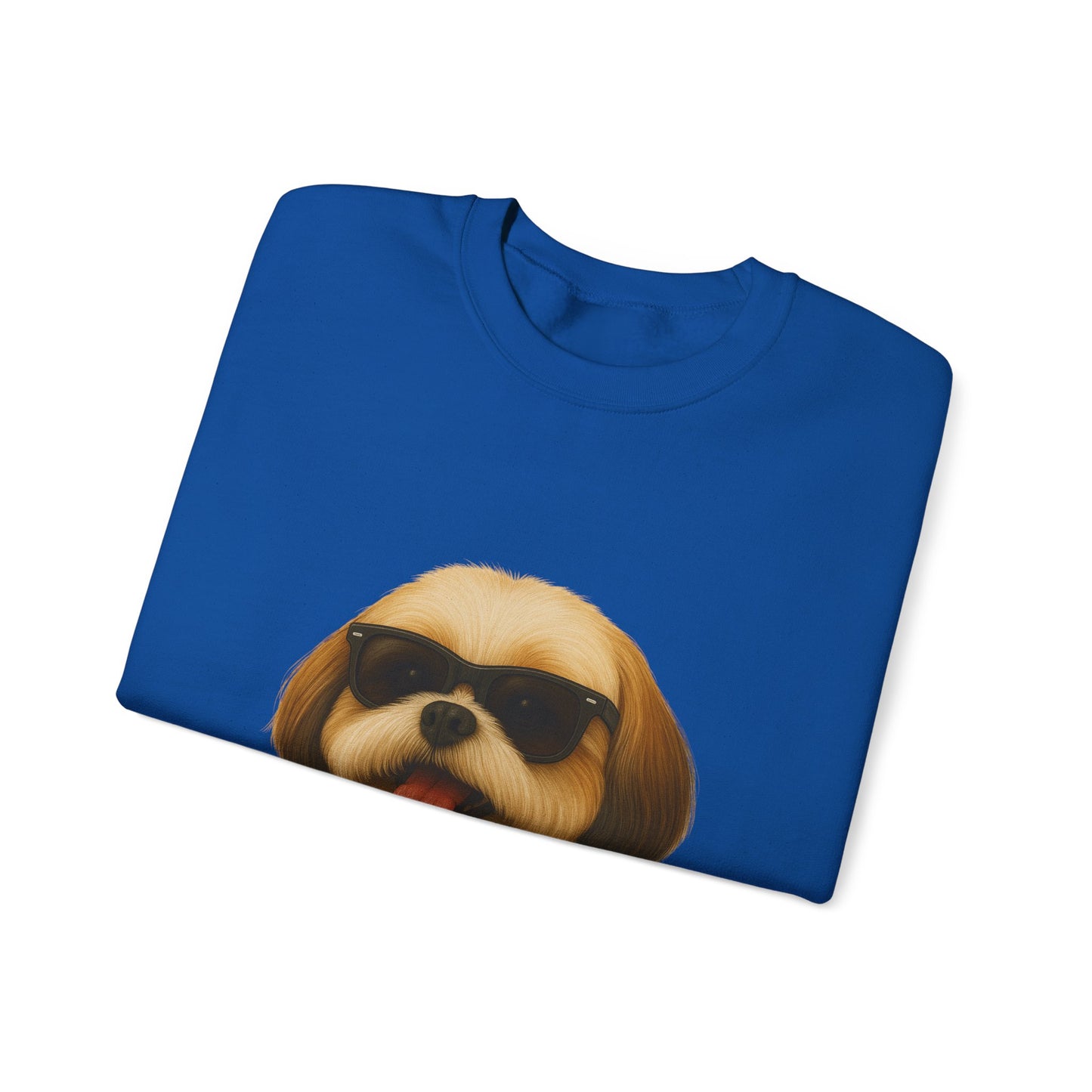 Shih Tzu Wearing Sunglasses - Adult Crewneck Sweatshirt