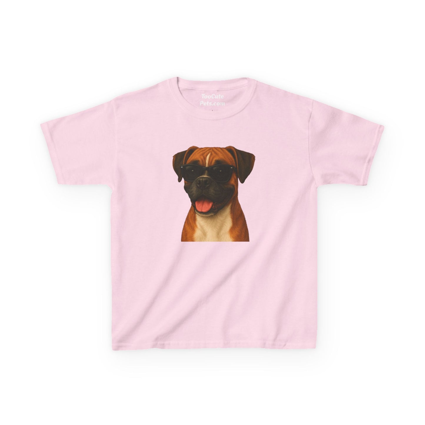 Kids Tee with Boxer Dog Wearing Sunglasses