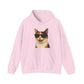 Calico Shorthair Cat Wearing Sunglasses - Adult Hoodie