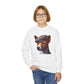 Basenji With Tweed Flat Cap - Youth Crewneck Sweatshirt - Too Cute Pets