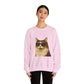 Calico Cat Wearing Sunglasses - Adult Crewneck Sweatshirt
