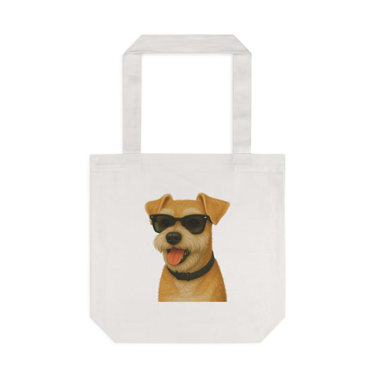 Miniature Schnauzer Wearing Sunglasses Cotton Tote Bag