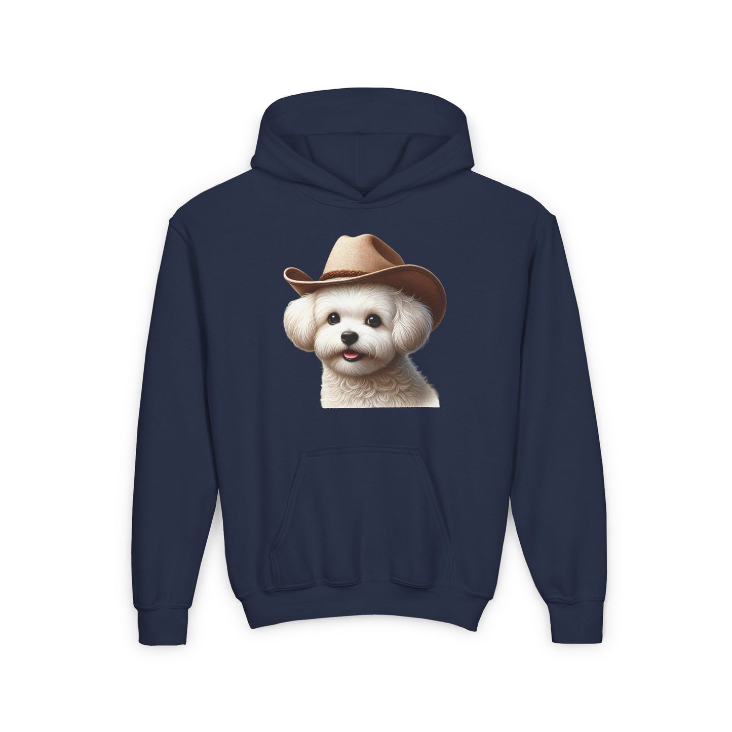 Maltese Wearing Cowgirl Hat Hooded Sweatshirt - Too Cute Pets