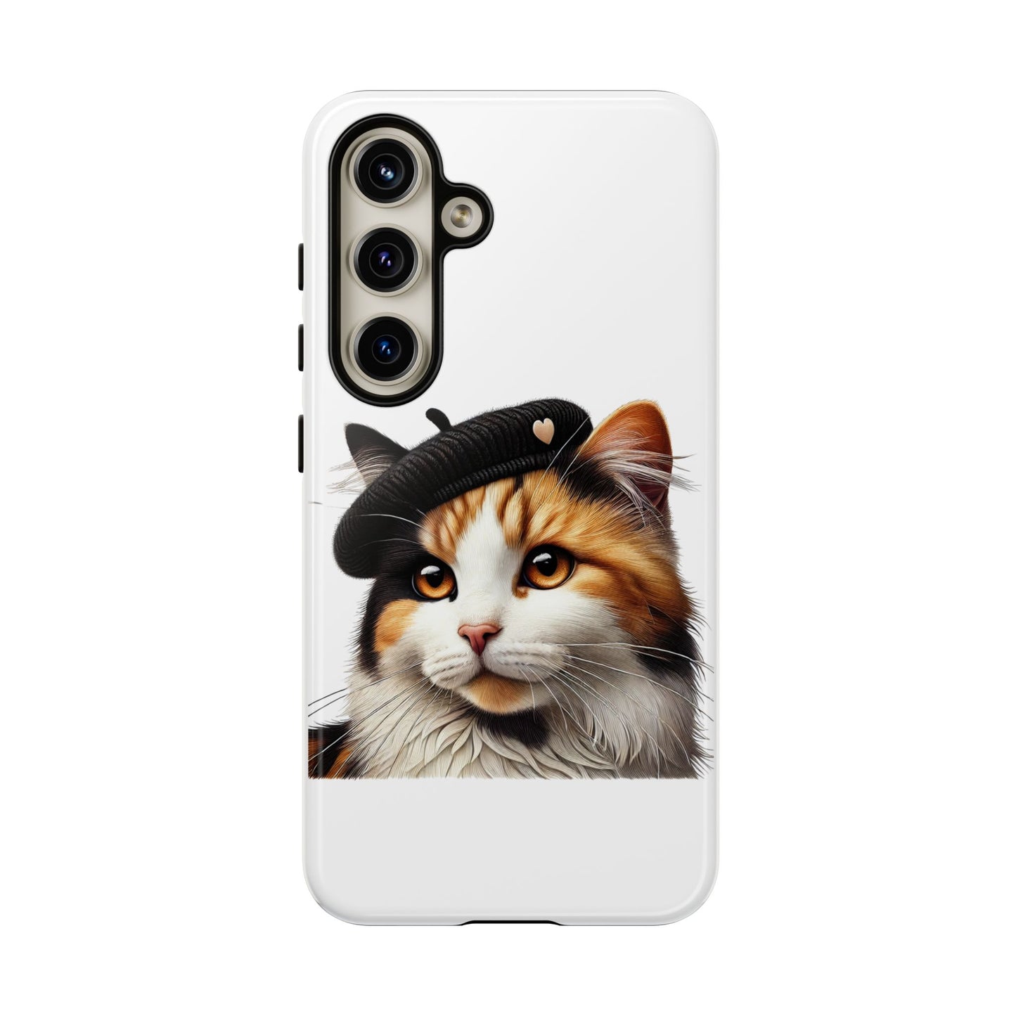 Calico Cat Wearing a Beret - Tough Phone Case
