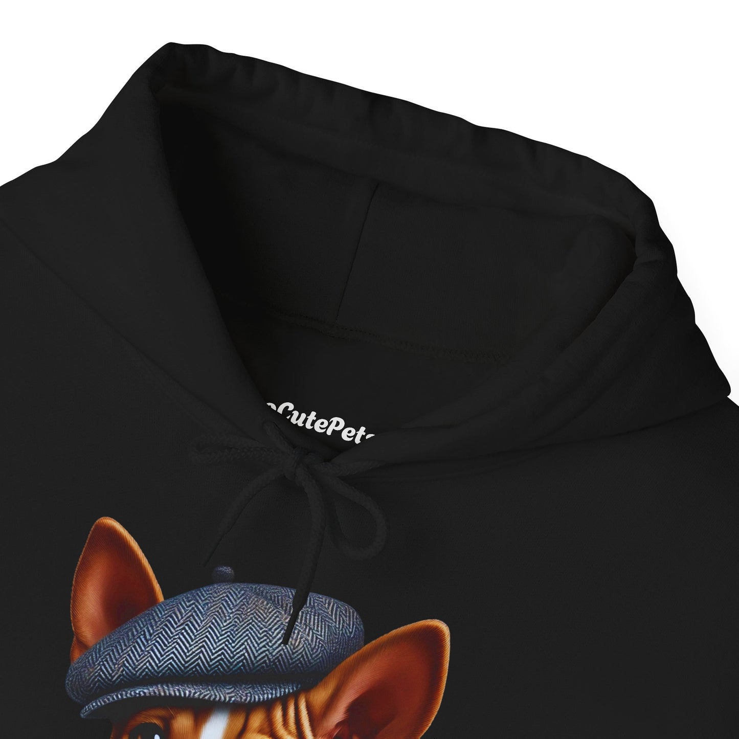 Cute Basenji Pup Wearing A Tweed Flat Cap - Adult Hoodie - Too Cute Pets