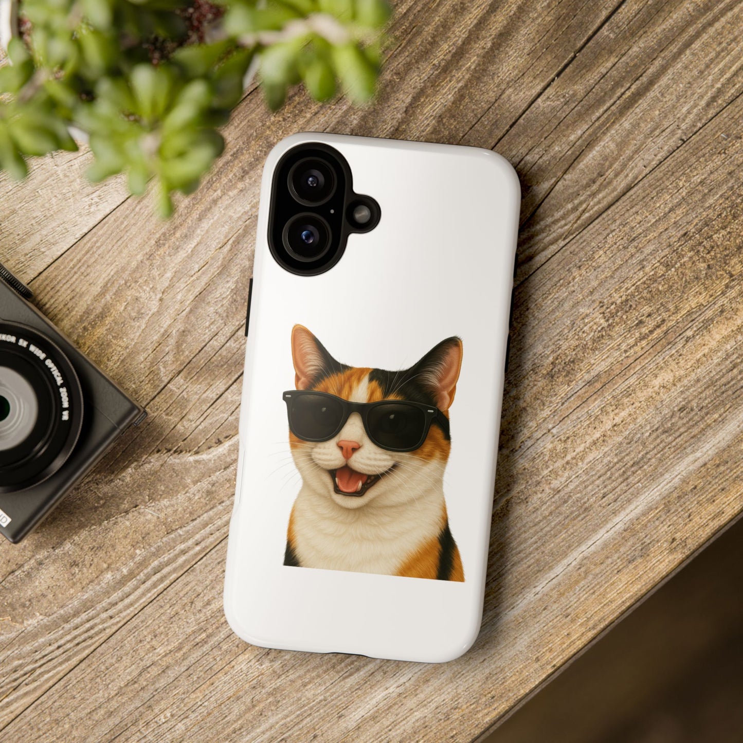 Calico Shorthair Cat Wearing Sunglasses - Tough Phone Case