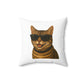 Tabby Cat Wearing Sunglasses - Throw Pillow