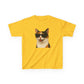 Calico Shorthair Cat Wearing Sunglasses Kids Tee