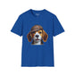 Smiling Beagle Wearing A Deerstalker Hat - Adult T-Shirt - Too Cute Pets