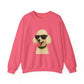 White Poodle Wearing Sunglasses - Adult Crewneck Sweatshirt