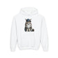 Maine Coon Wearing Baseball Cap -  Hooded Youth Sweatshirt - Too Cute Pets