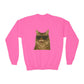 Siberian Cat Wearing Sunglasses - Youth Crewneck Sweatshirt