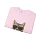 American Shorthair Silver Tabby Wearing Sunglasses - Adult Crewneck Sweatshirt