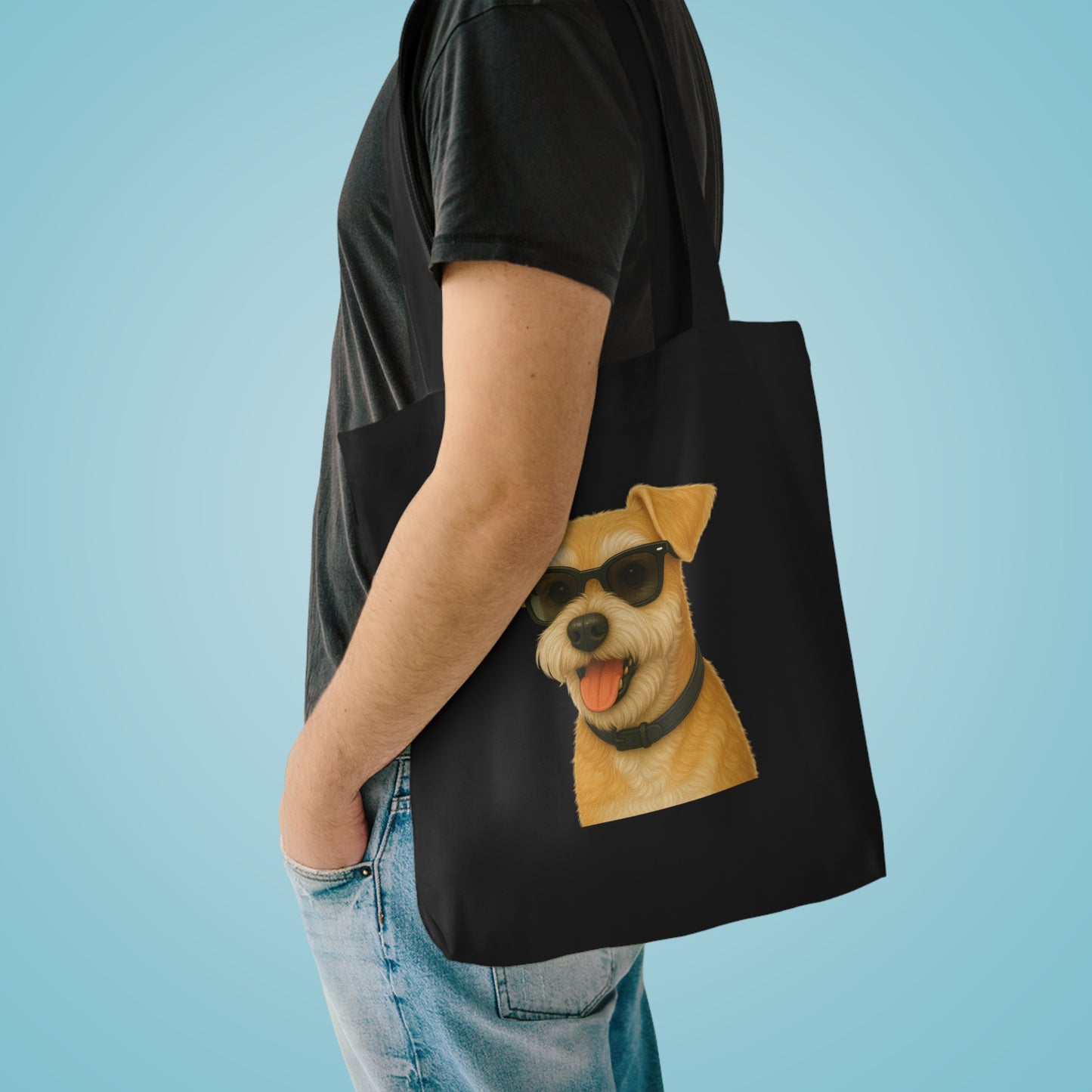 Miniature Schnauzer Wearing Sunglasses Cotton Tote Bag
