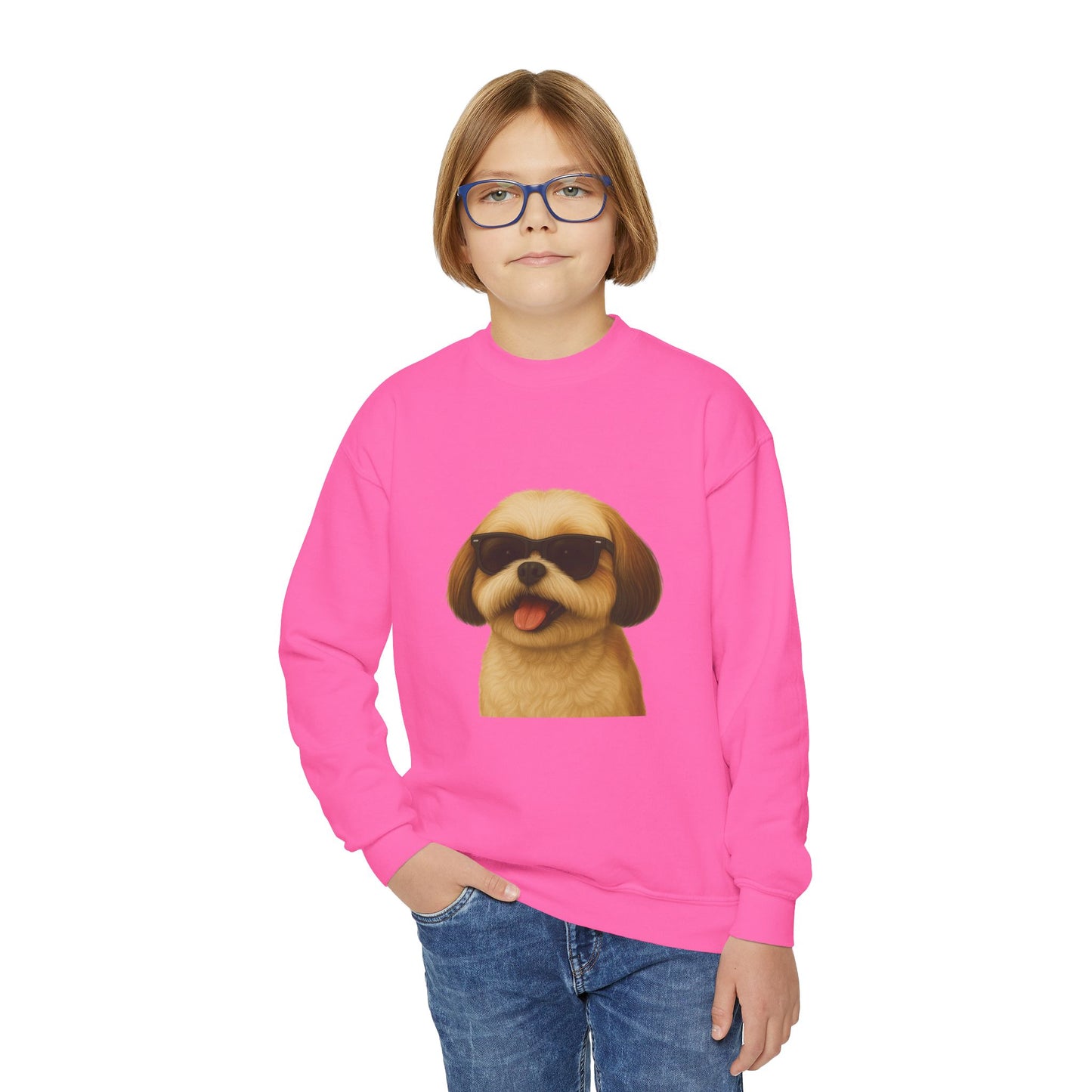 Shih Tzu Wearing Sunglasses - Youth Sweatshirt