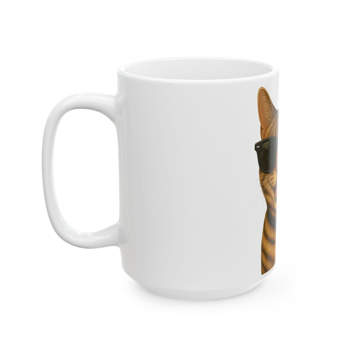 Tabby Cat Wearing Sunglasses Ceramic Mug
